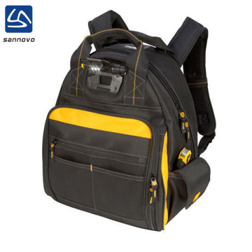 wholesale durable 57 pocket electrician tool backpack with LED Light